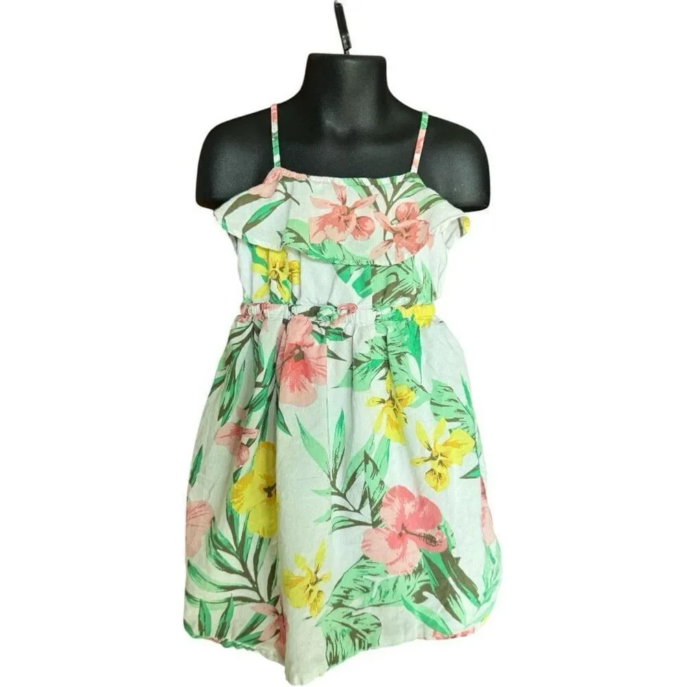 Toddler Girls Old Navy Floral Print Sleeveless Ruffle Dress - Sz 5T